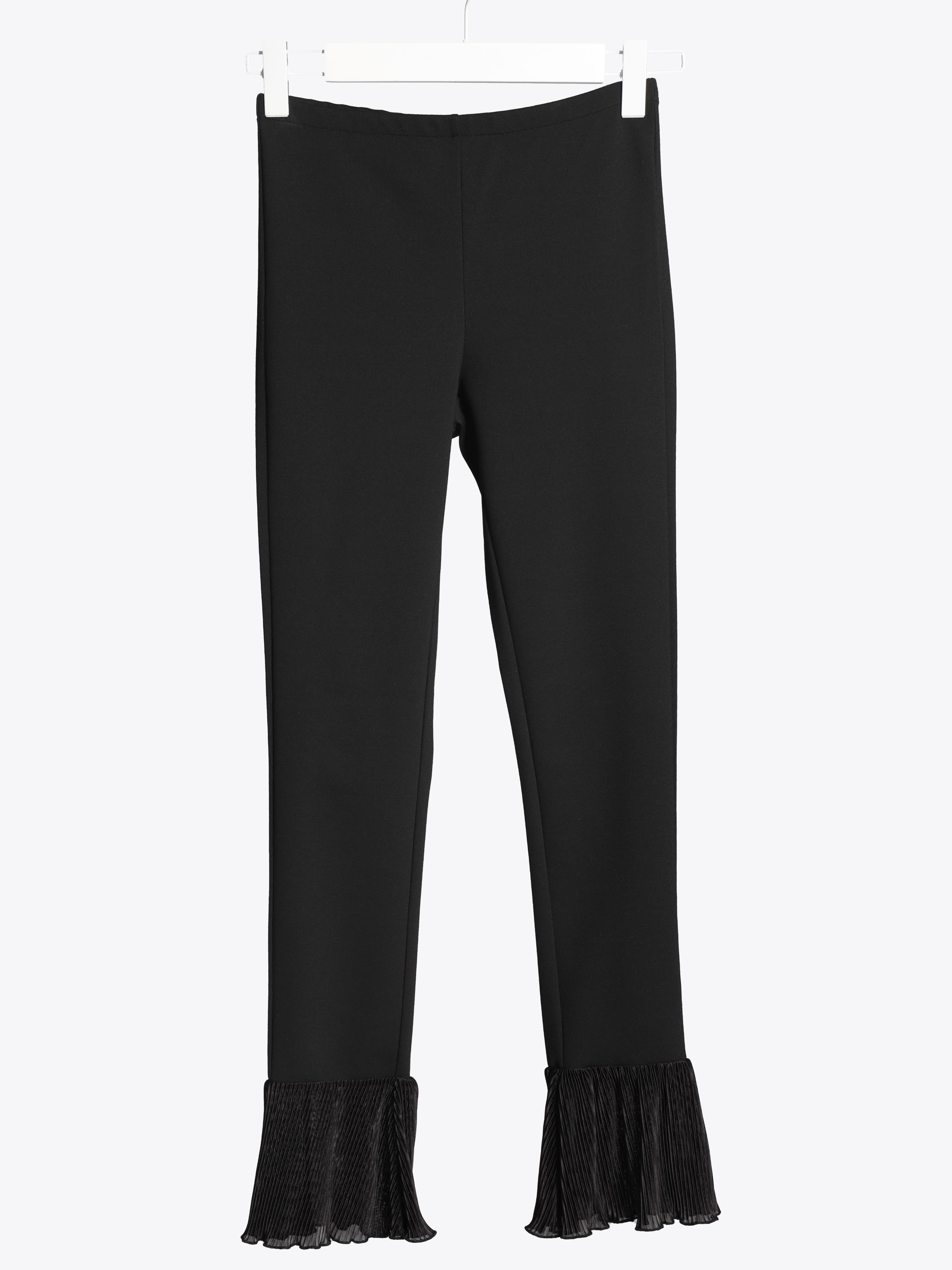 FRILL DETAIL BLACK TROUSERS
