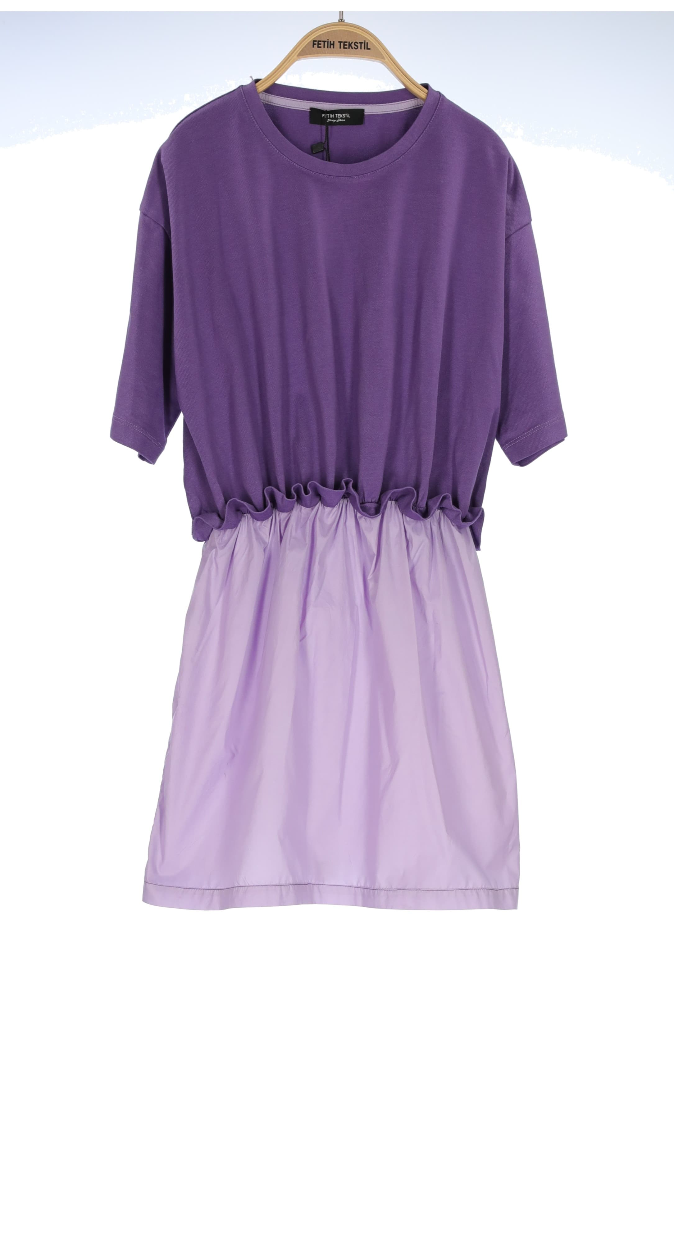 WOVEN DETAILS GARMENT DYE DRESS