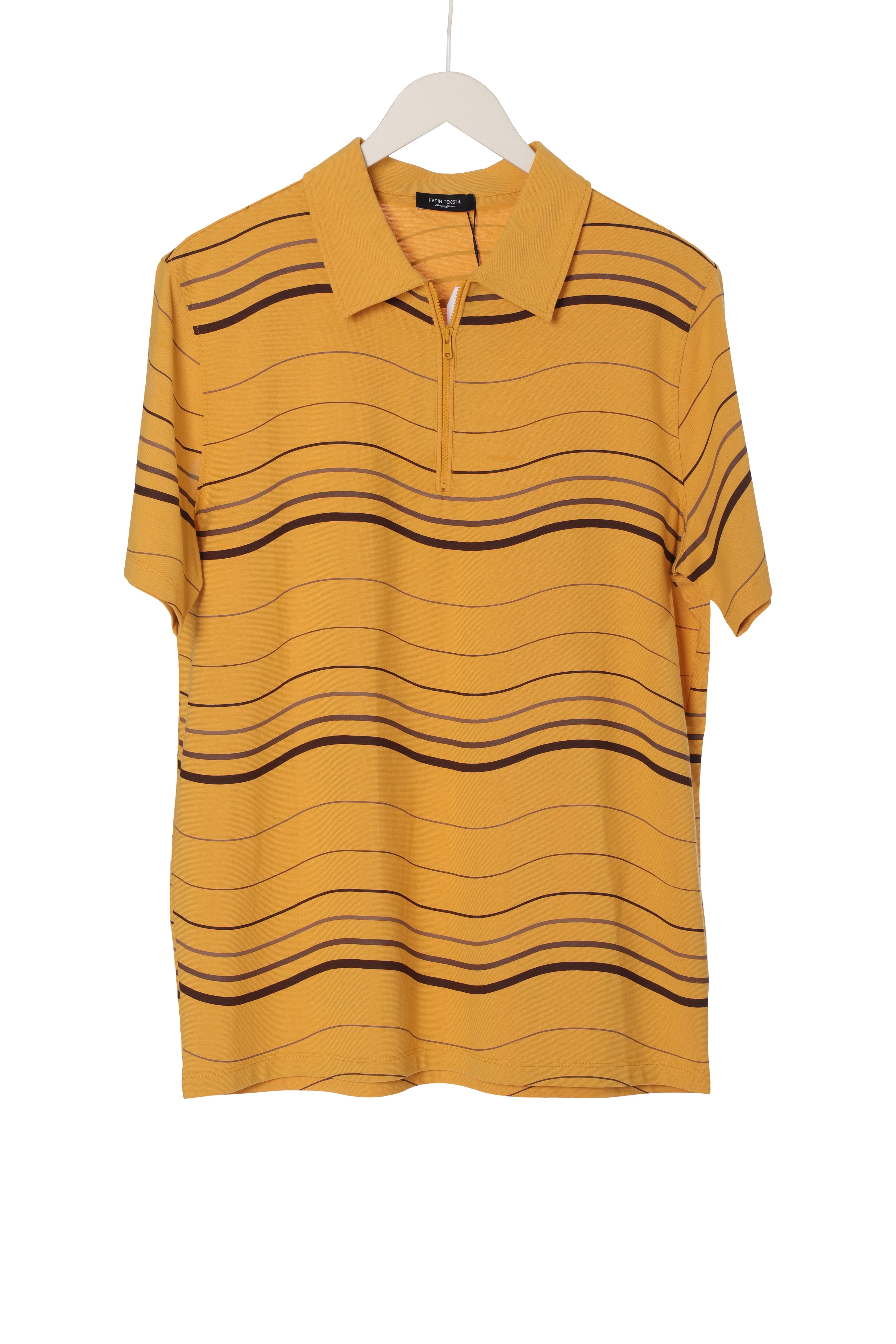 ZIPPER AND PRINTED POLO T-SHIRT