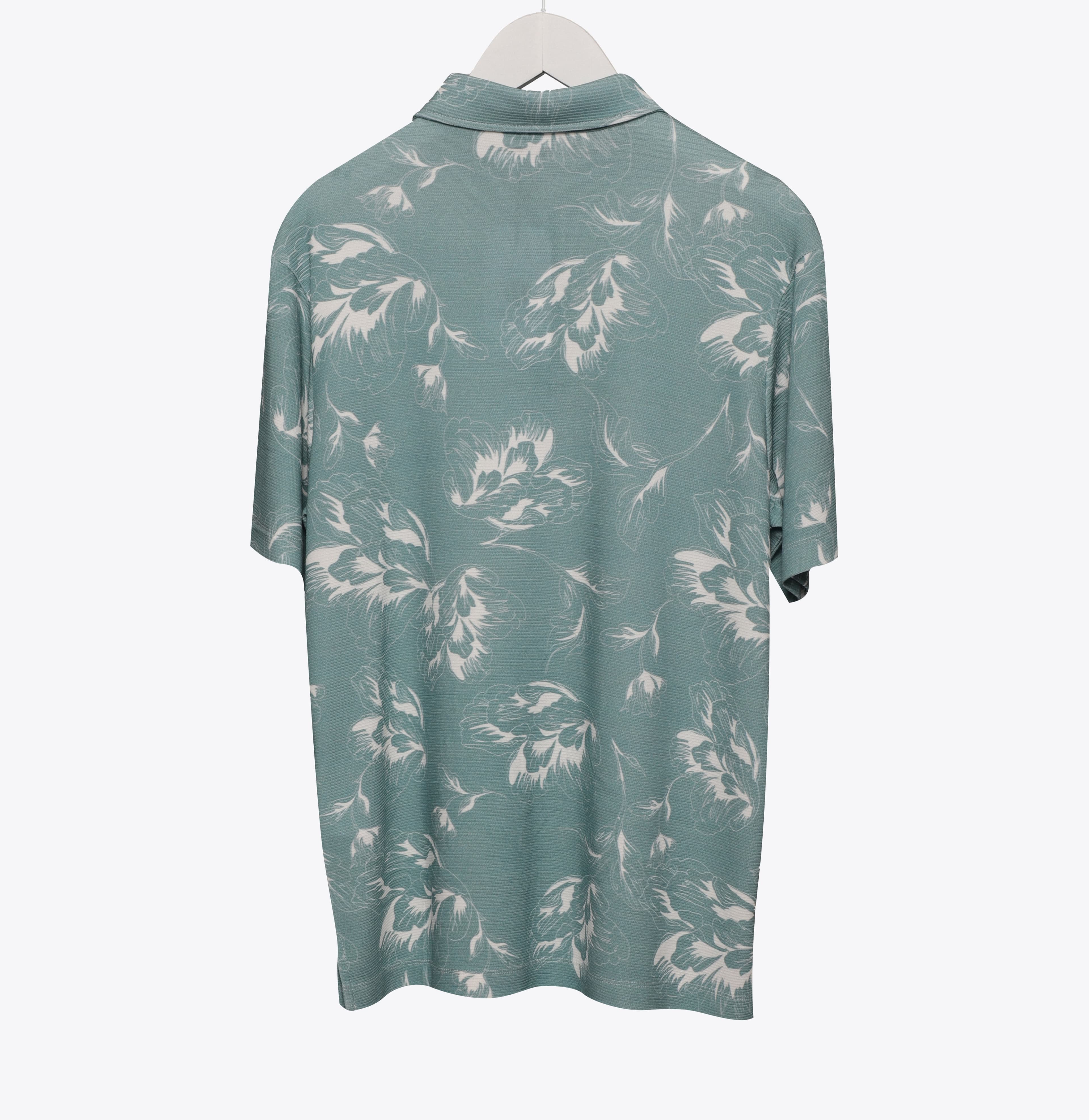 FLORAL PRINTED POLO COLLAR T SHIRT 2