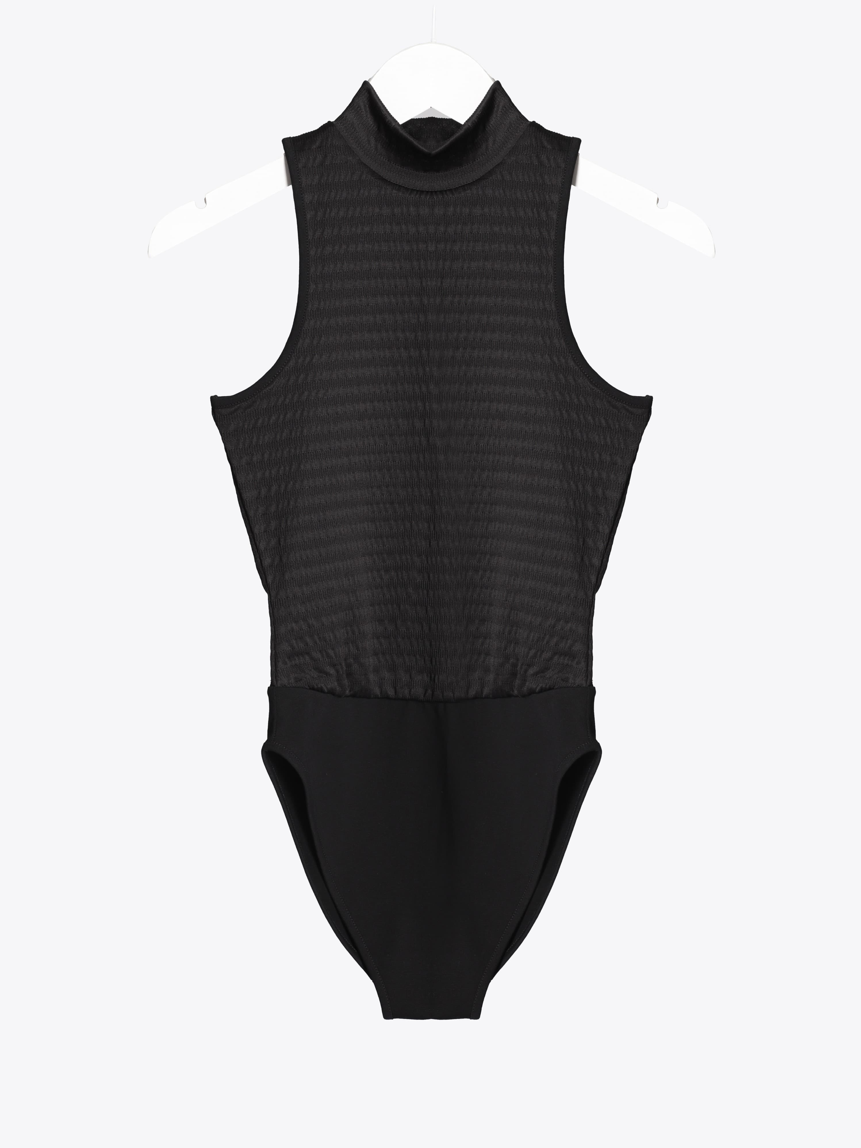 JAQUARD BLACK BODYSUIT