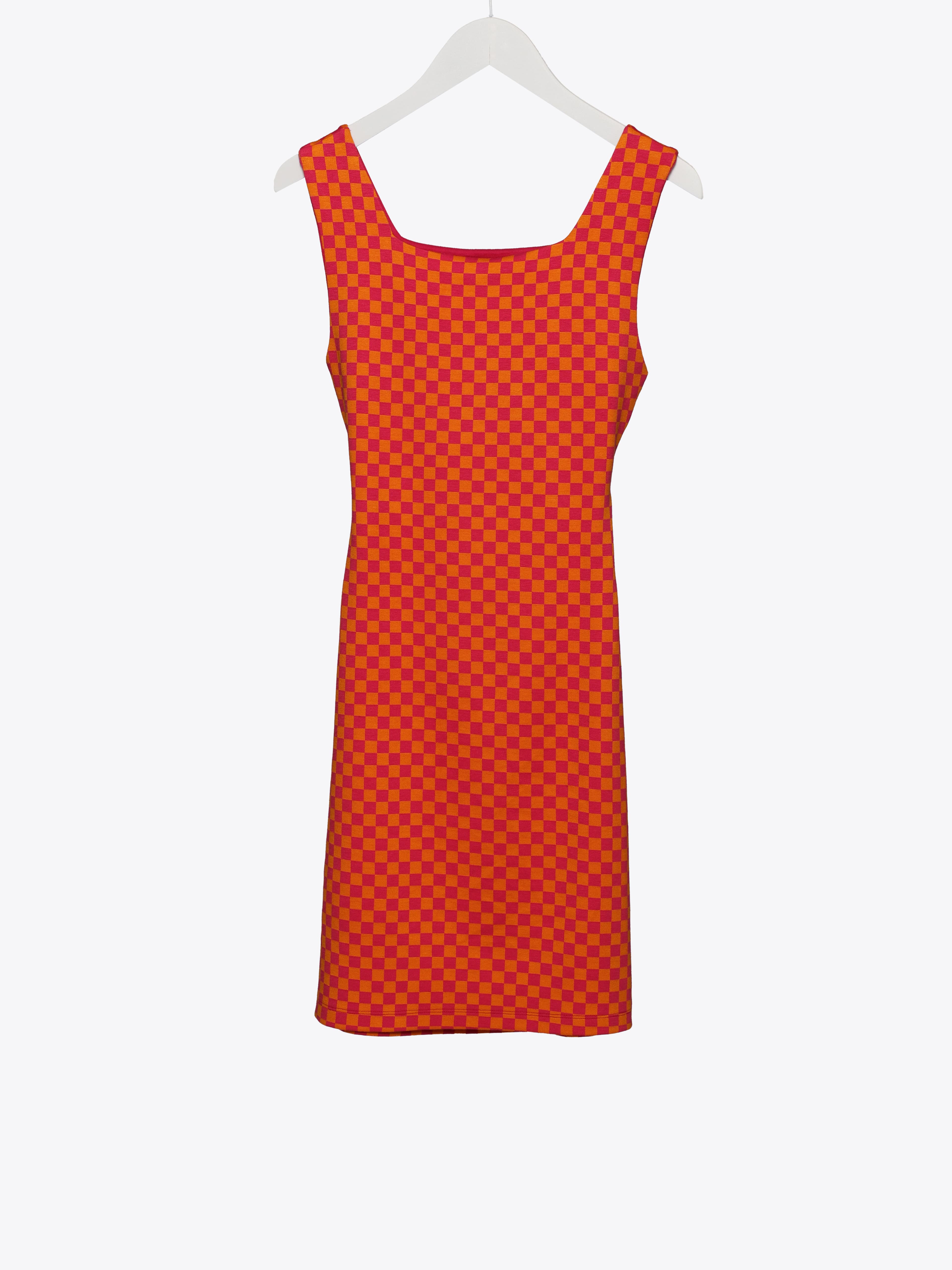 CUT OUT DETAIL CHECK DRESS 2