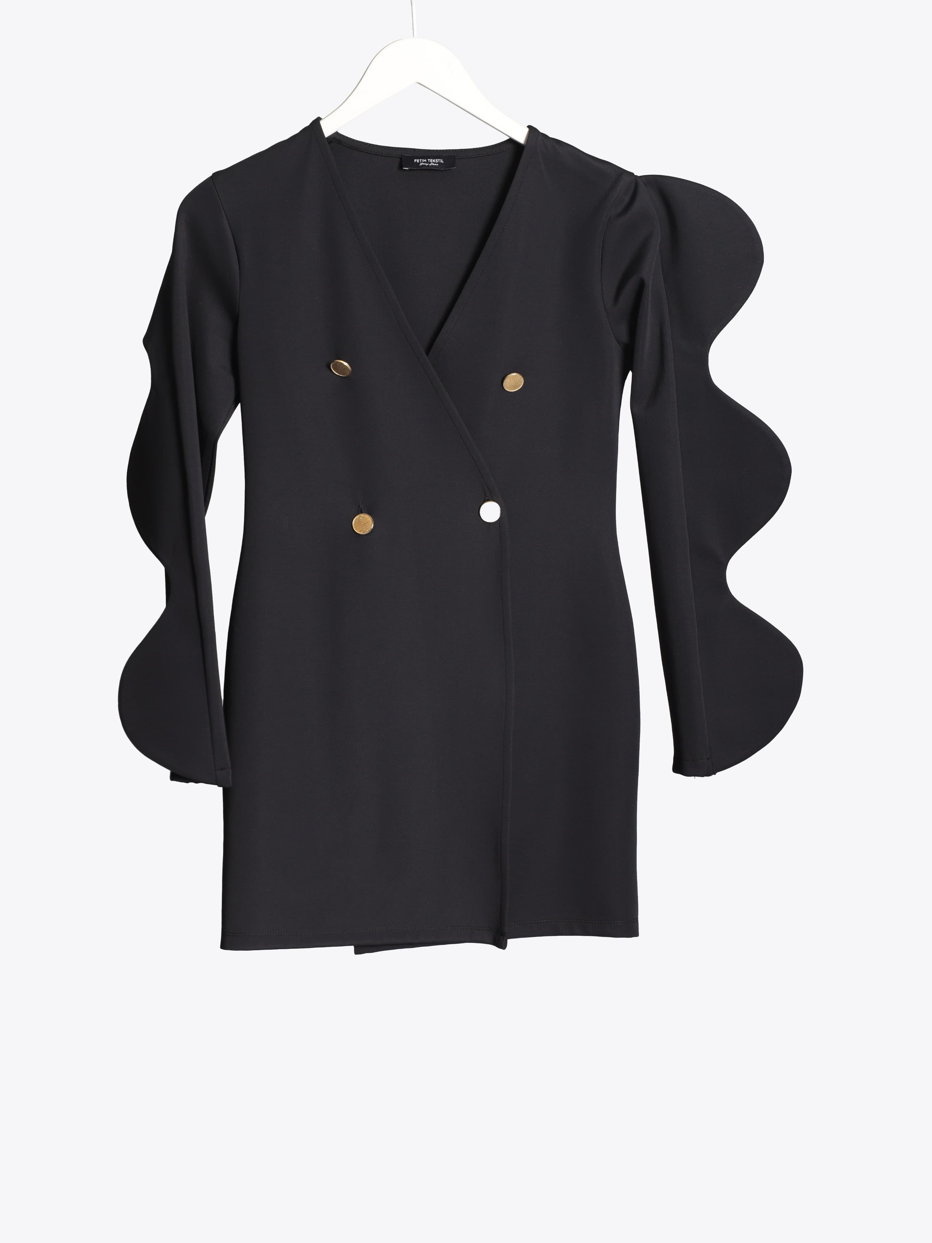 GOLD BUTTON DETAIL JACKET DRESS