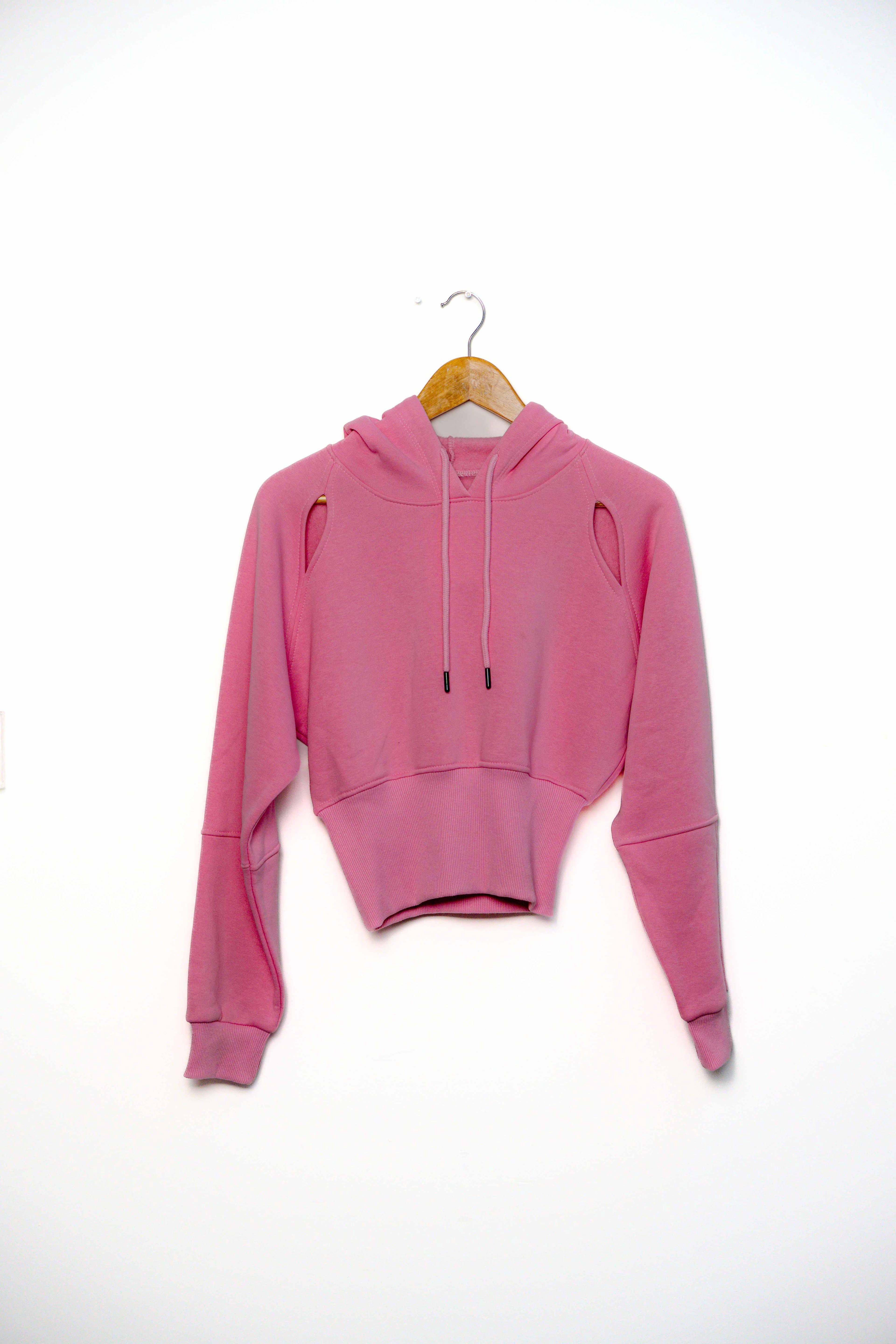 Reglan kol omuz detaylı kapüşonlu üç ip sweatshirt