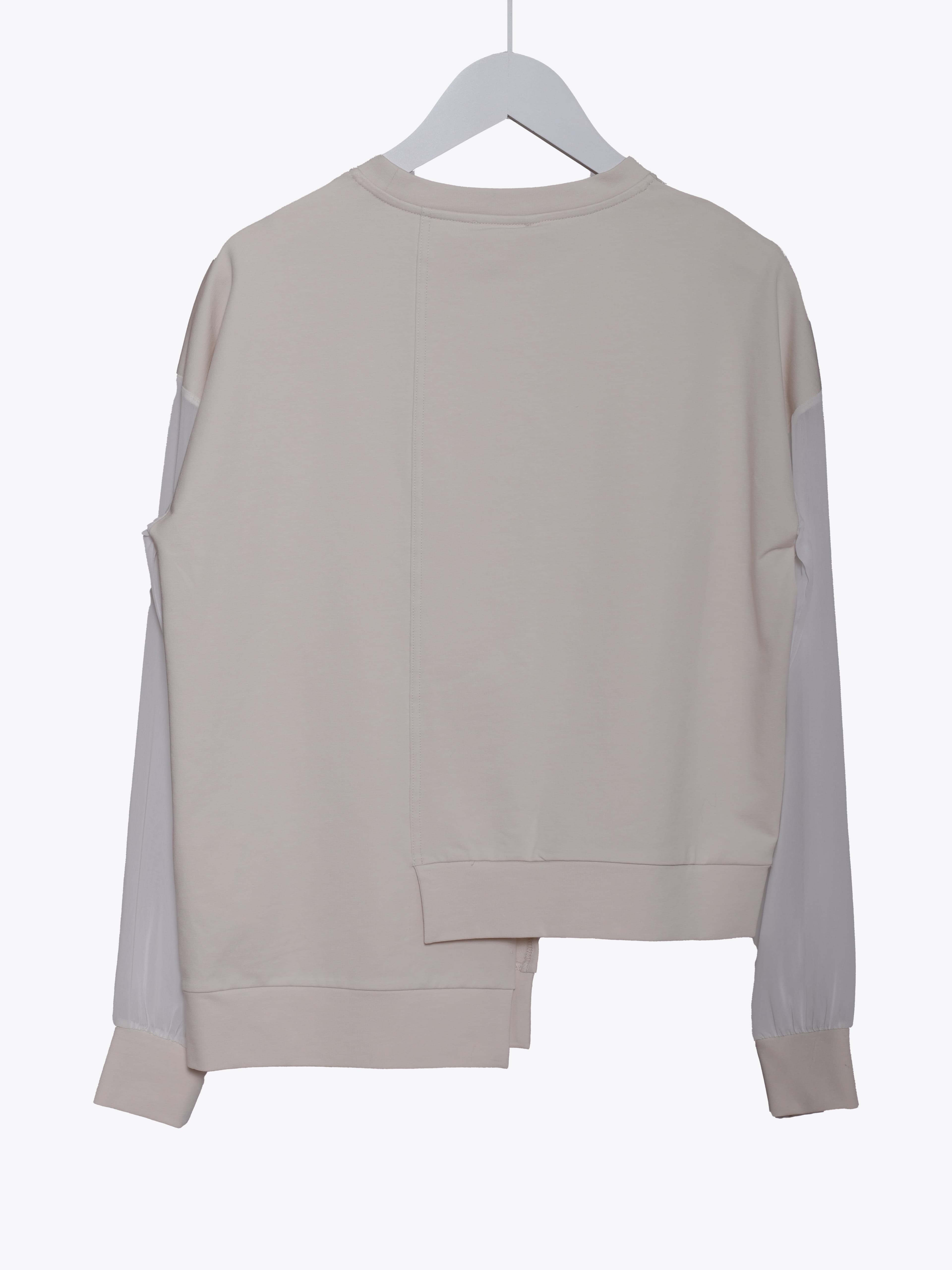 ASYMMETRIC,CHIFFON SLEEVE SWEAT 2