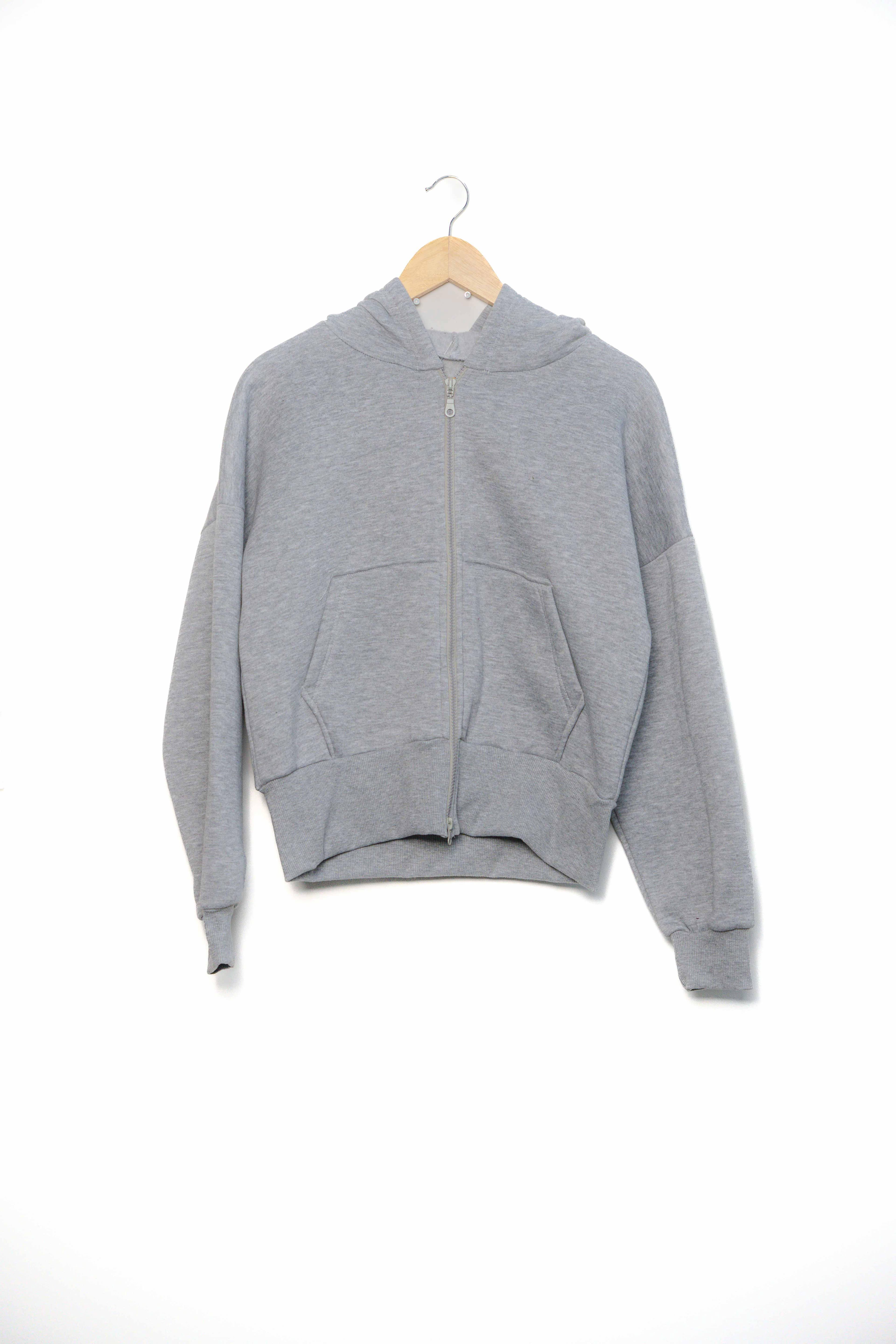 Fermuarlı 3 ip şardonlu kapüşonlu sweatshirt