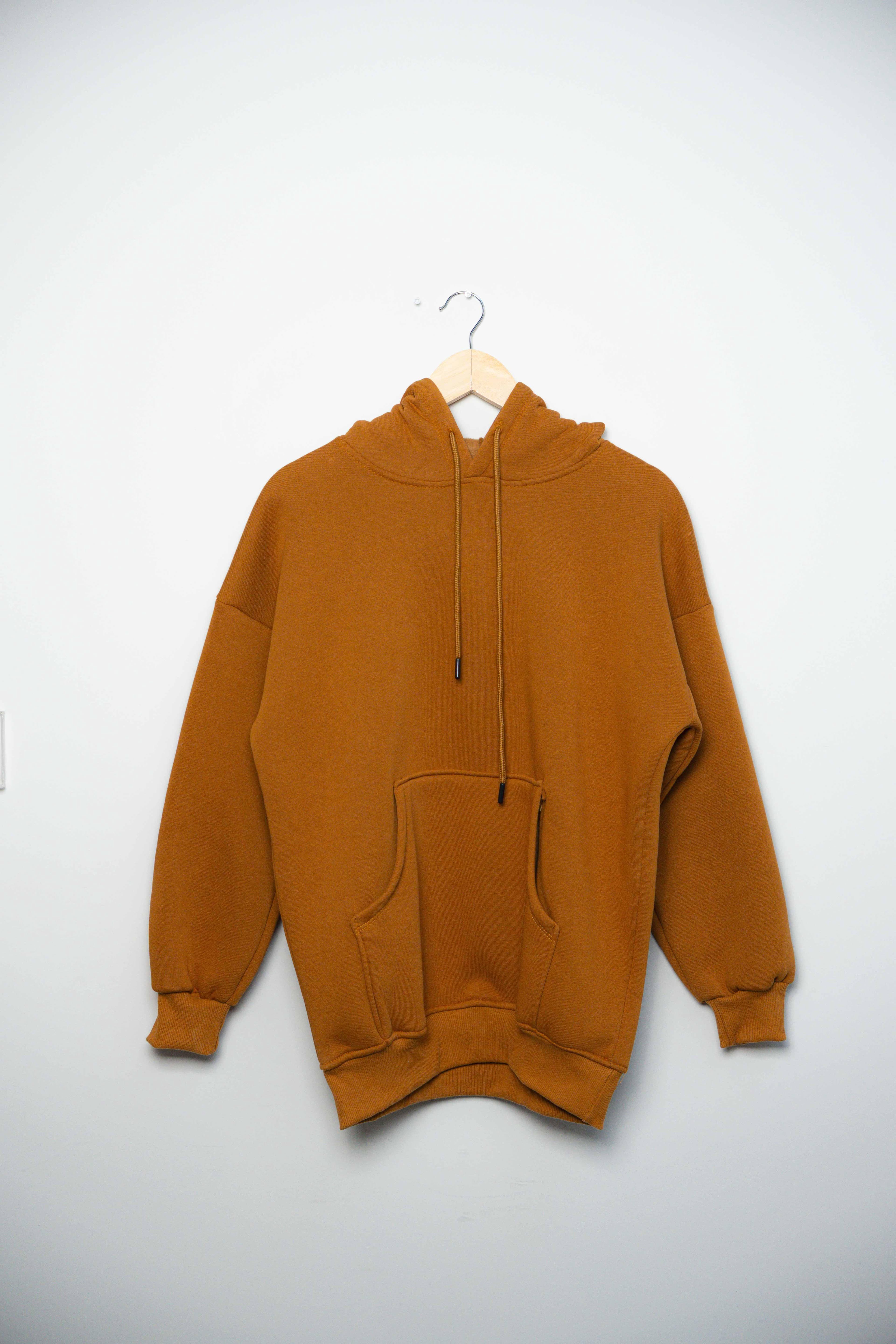 Kanguru cepli 3 ip şardonlu kapüşonlu sweatshirt