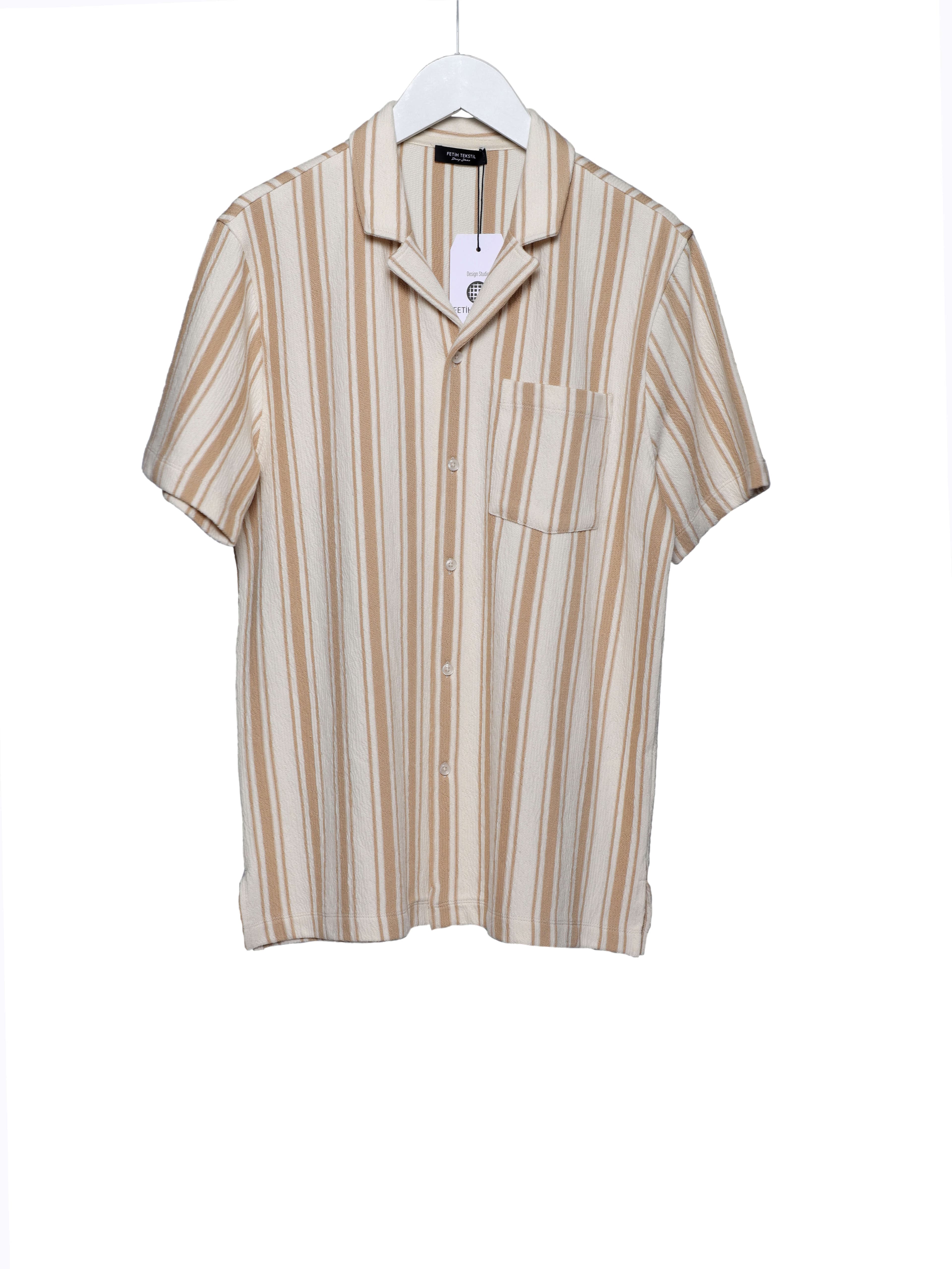 STRIPED RESORT COLLAR SHIRT