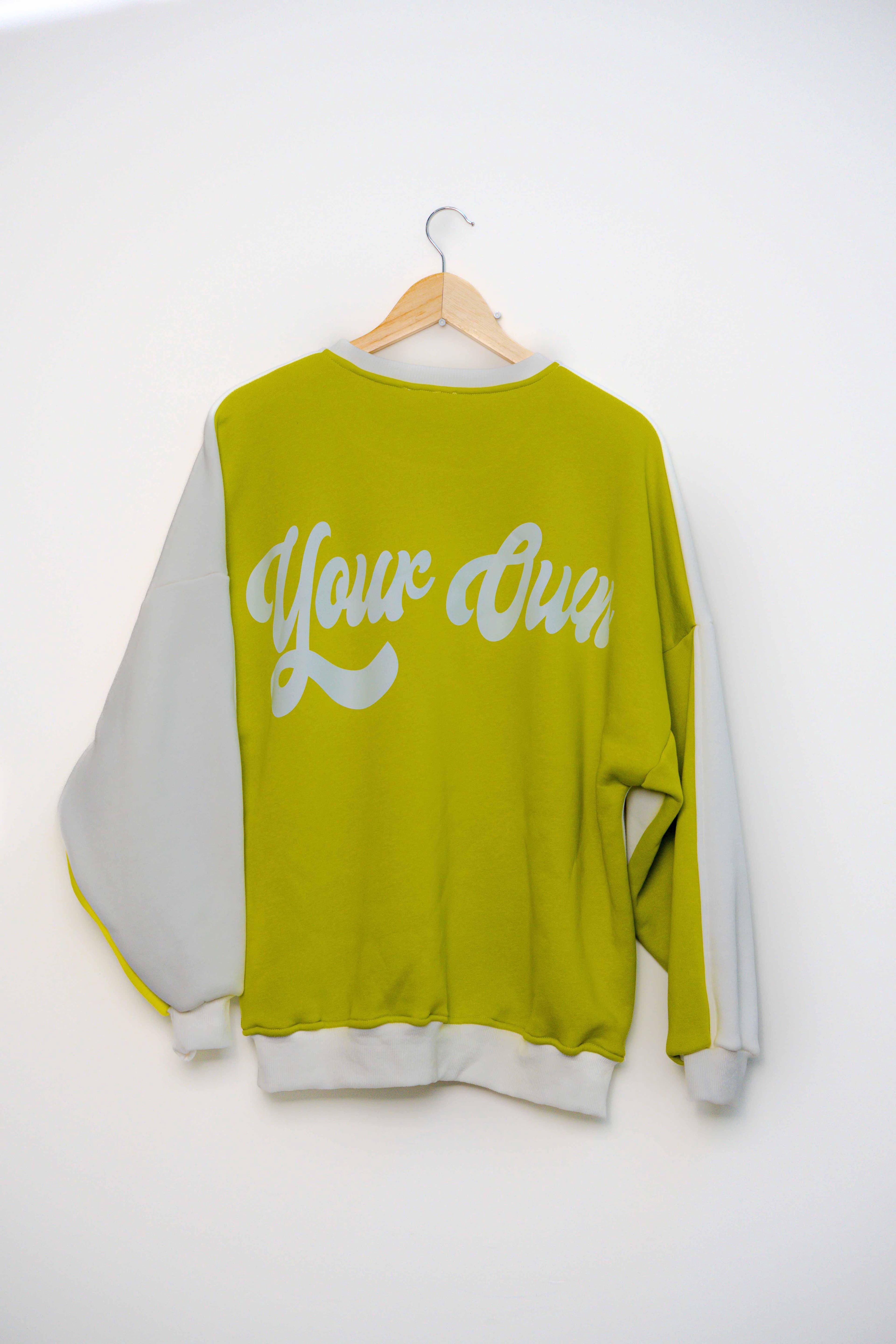 Bisiklet yaka 3 ip şardonlu your quin baskılı sweatshirt