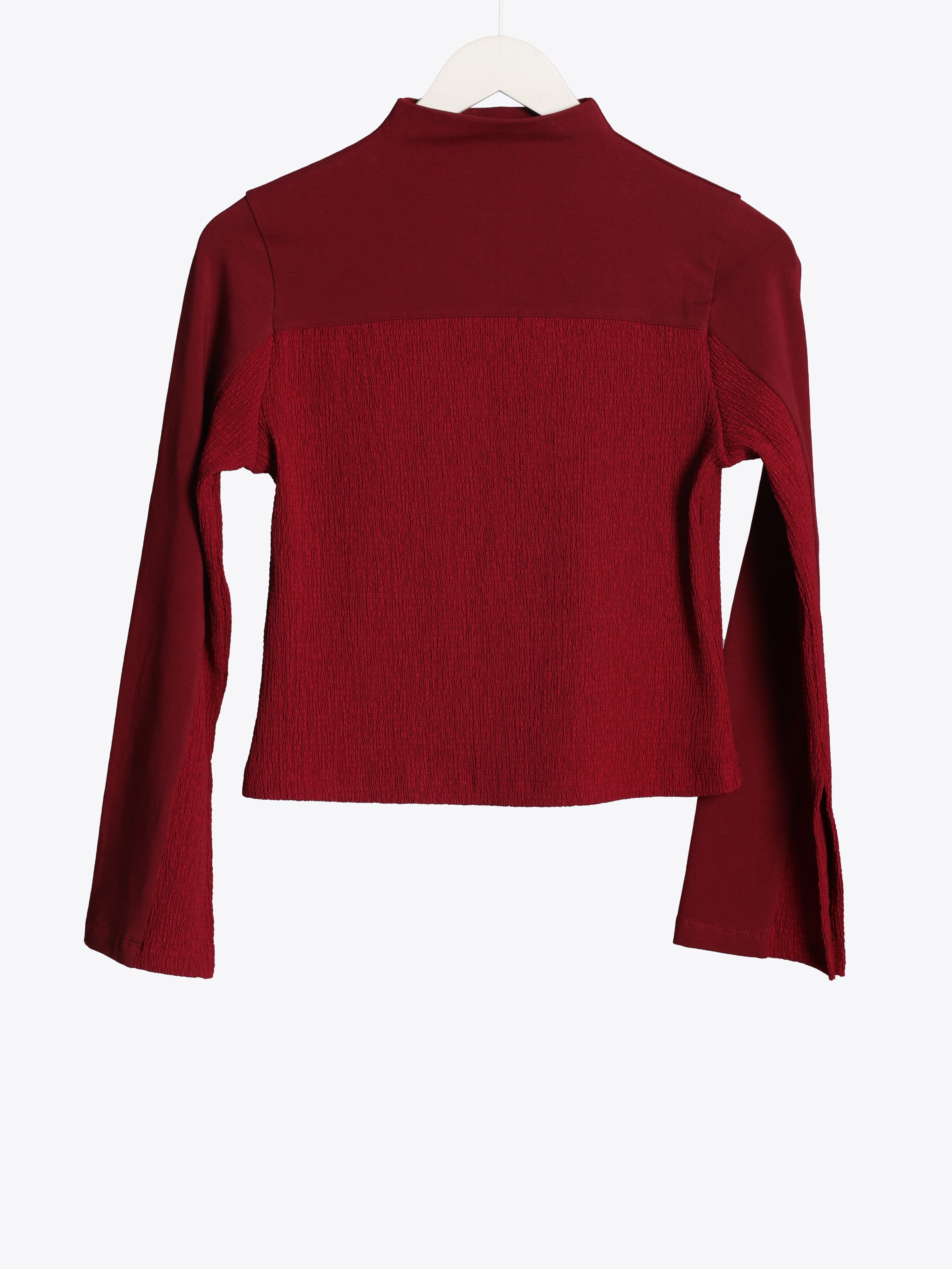 BURGUNDY WOVEN MIX TOP