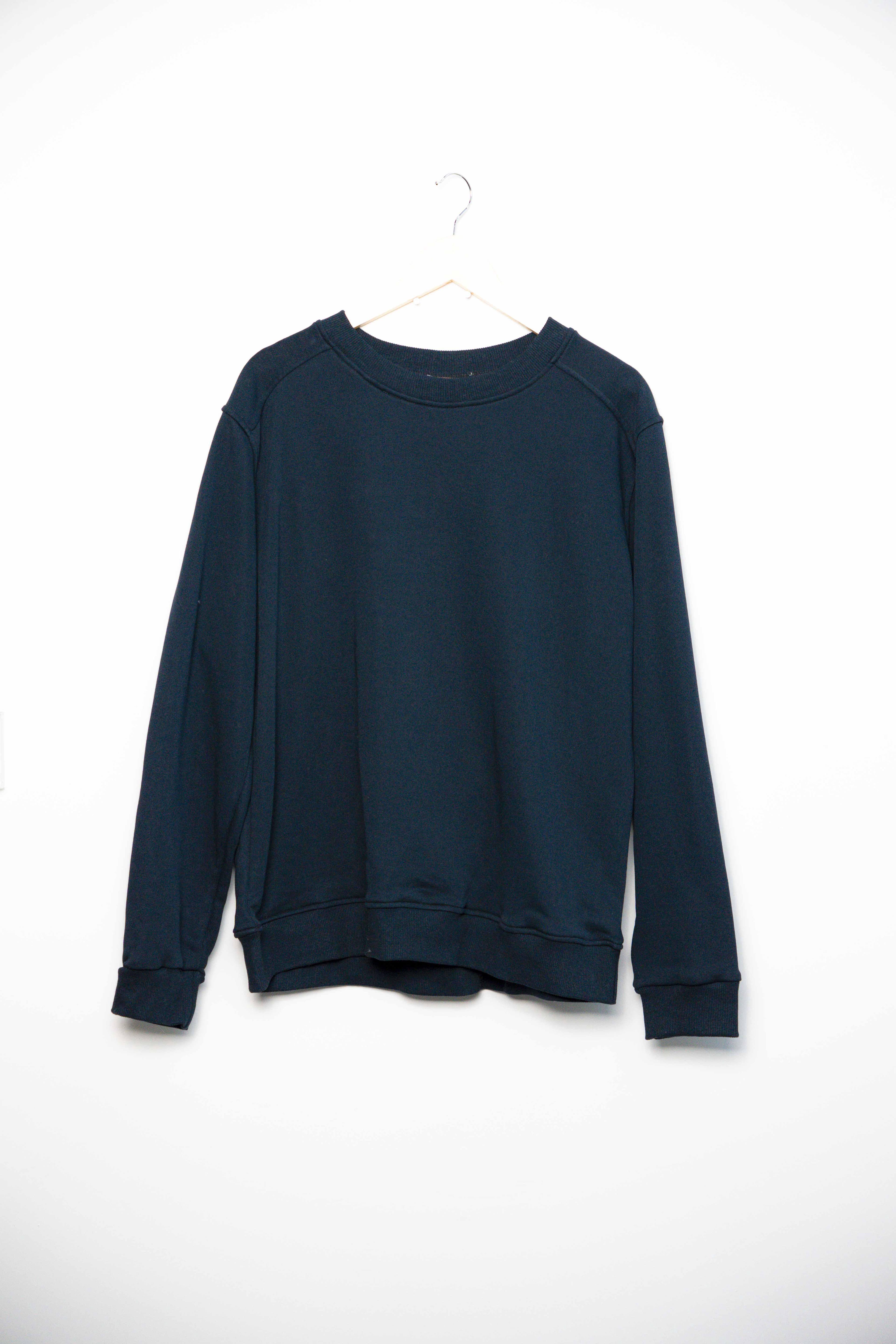 Omzu robalı 3 ip şardonsuz sweatshirt