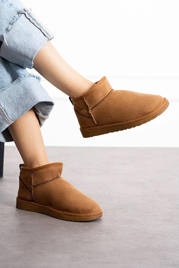 Mini Süet Içi Kürklü Kışlık Bot & Bootie · Taba