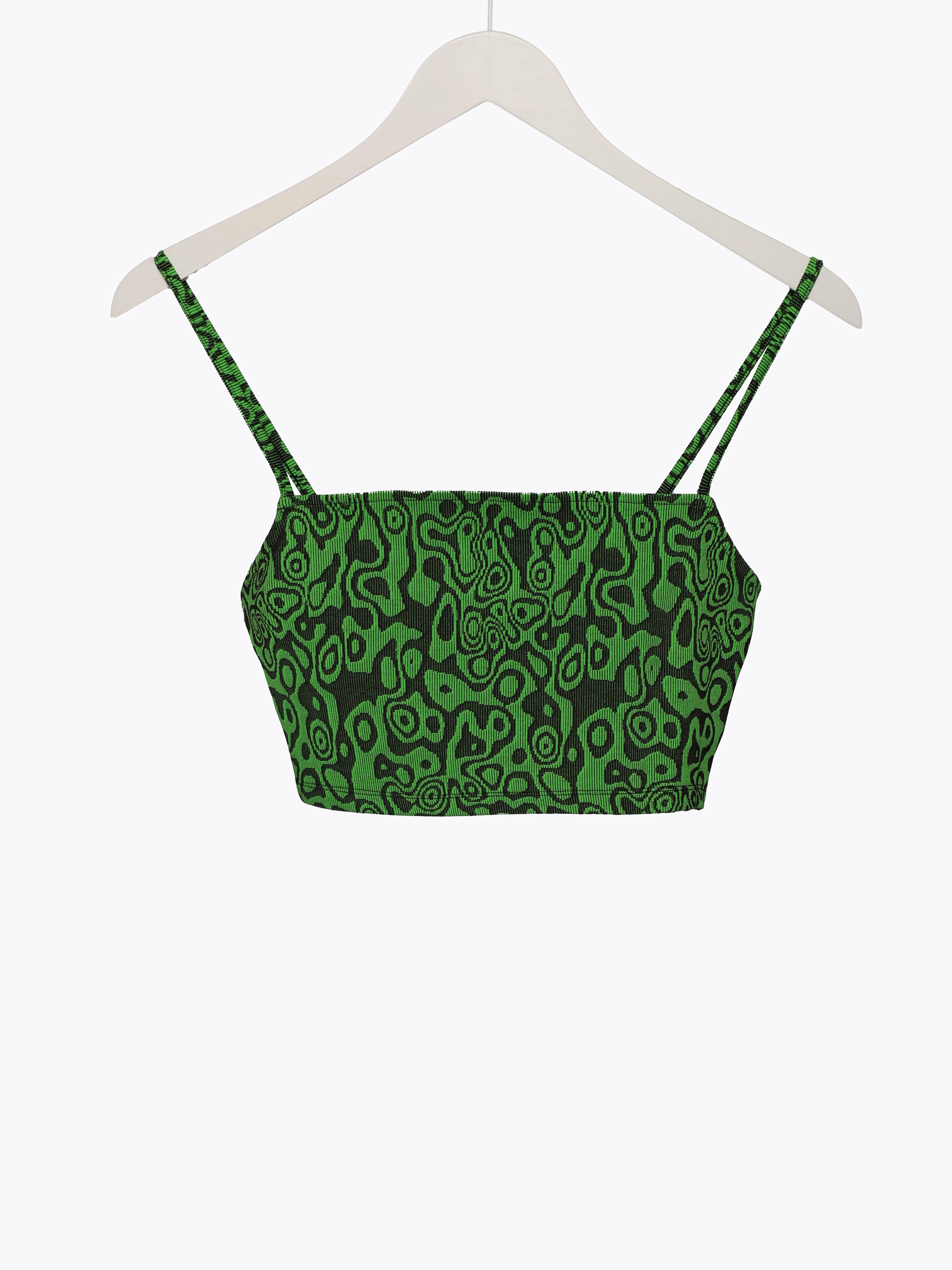 GREEN RIB CROP TOP