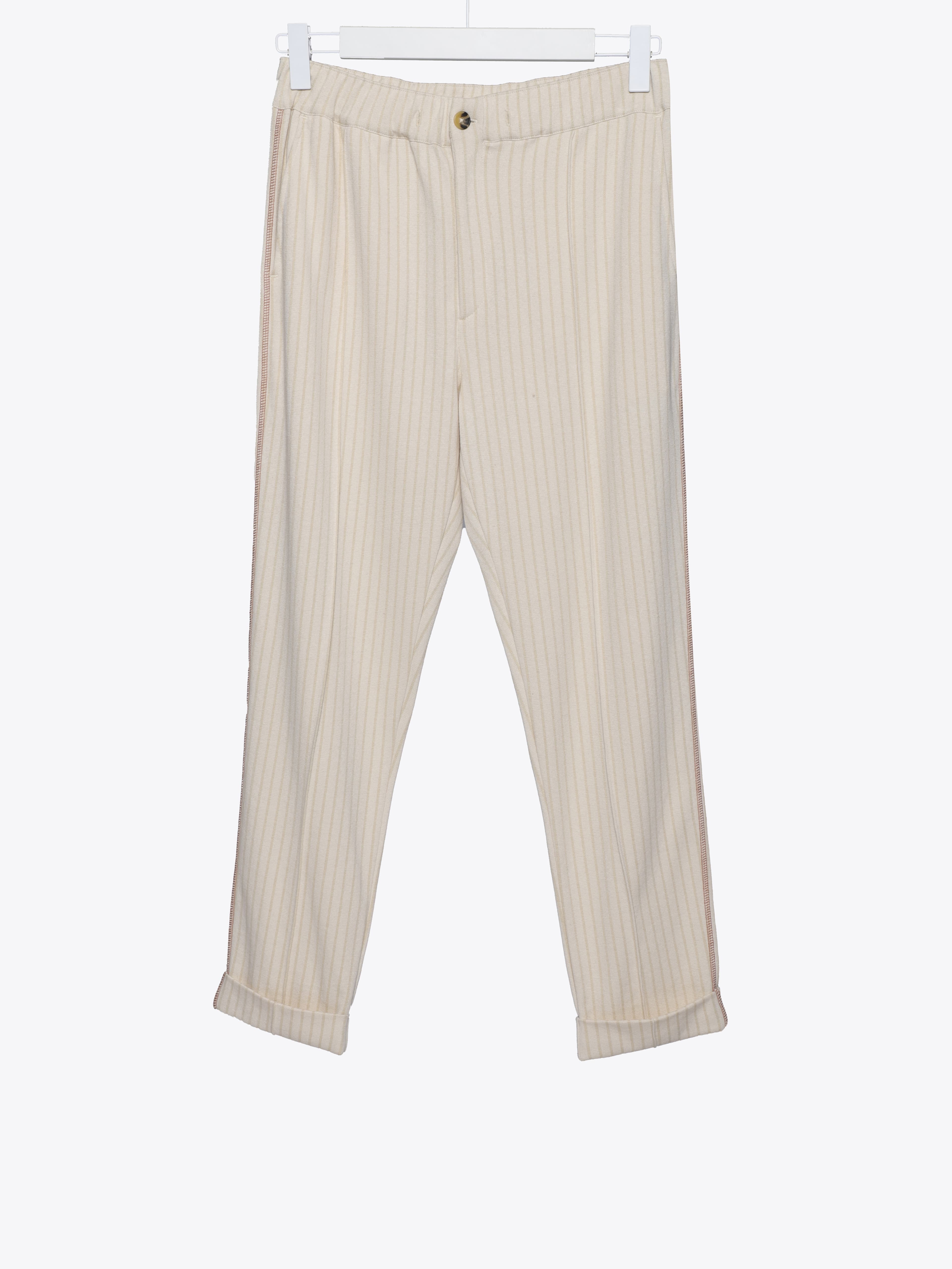 STRIPED YARN DYED TROUSERS