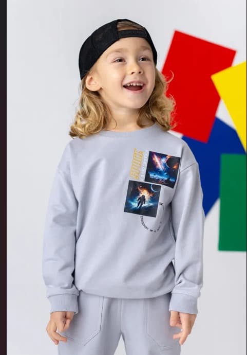 UZAY BASKILI ERKEK ÇOCUK SWEATSHIRT