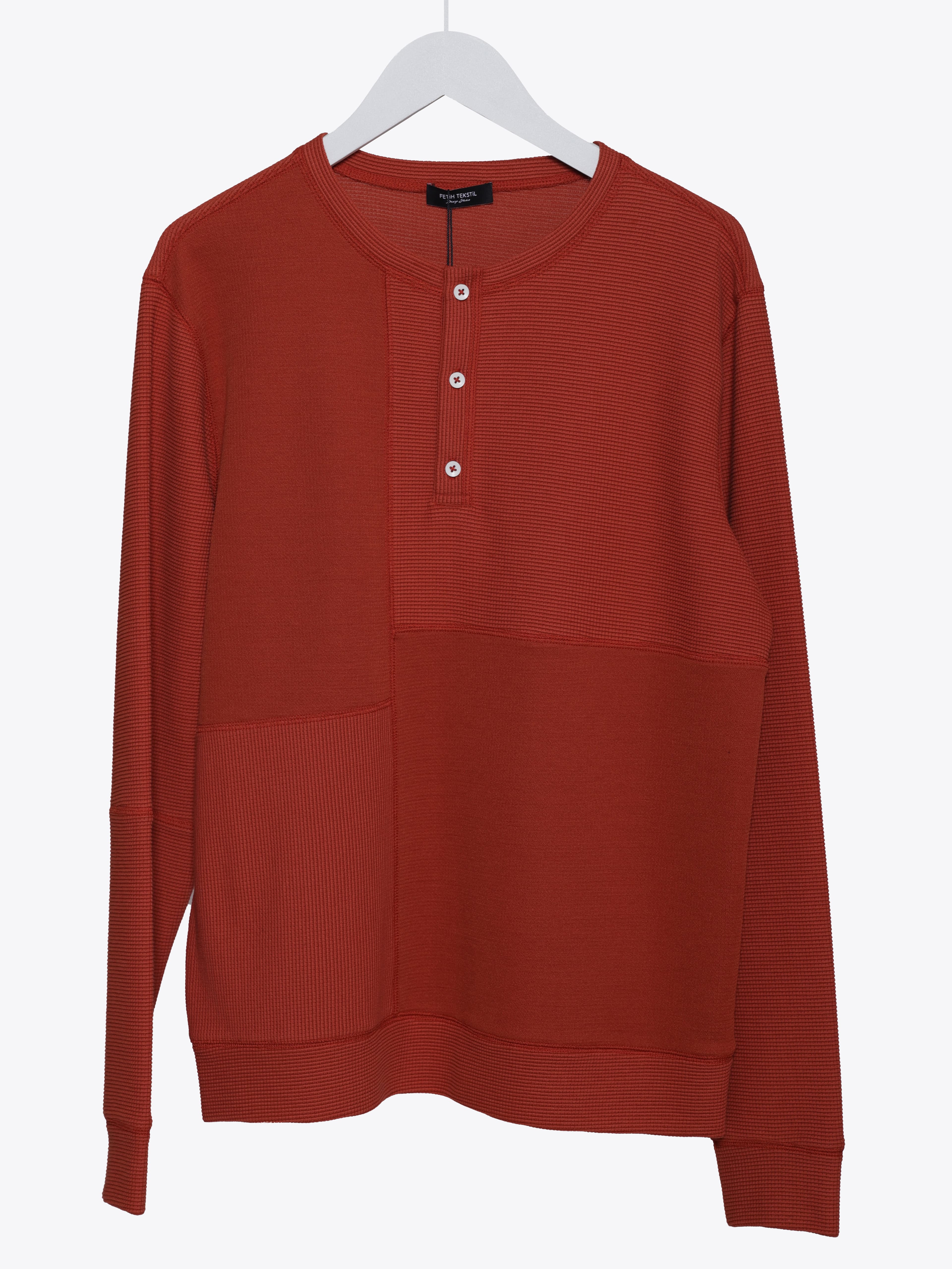HENLEY COLLAR LONG SLEEVE T-SHIRT