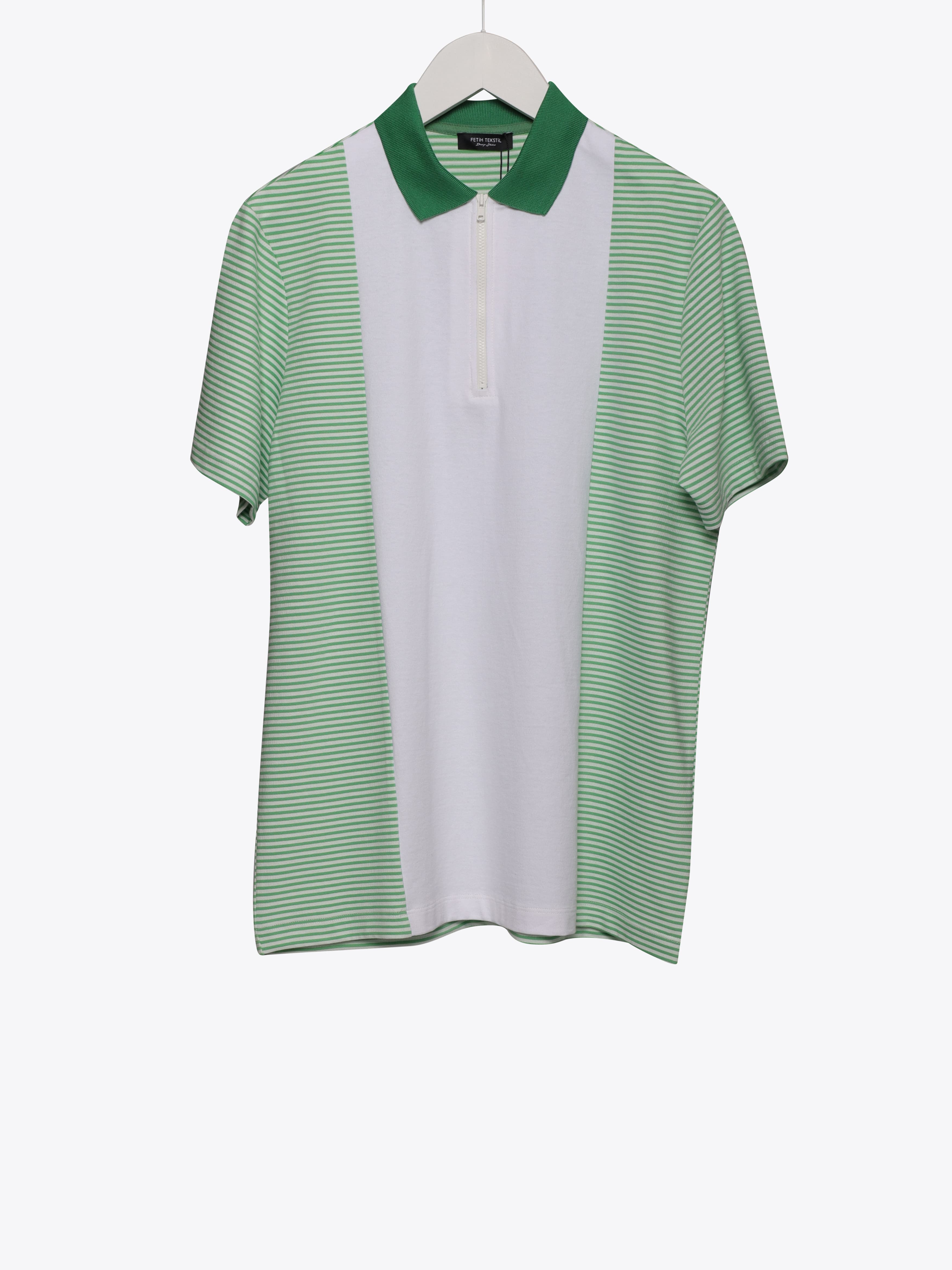STRIPED POLO T-SHIRT · GREEN