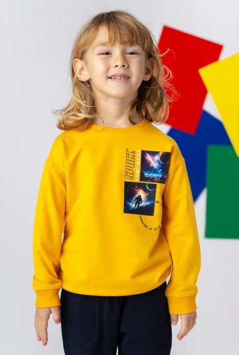 UZAY BASKILI ERKEK ÇOCUK SWEATSHIRT