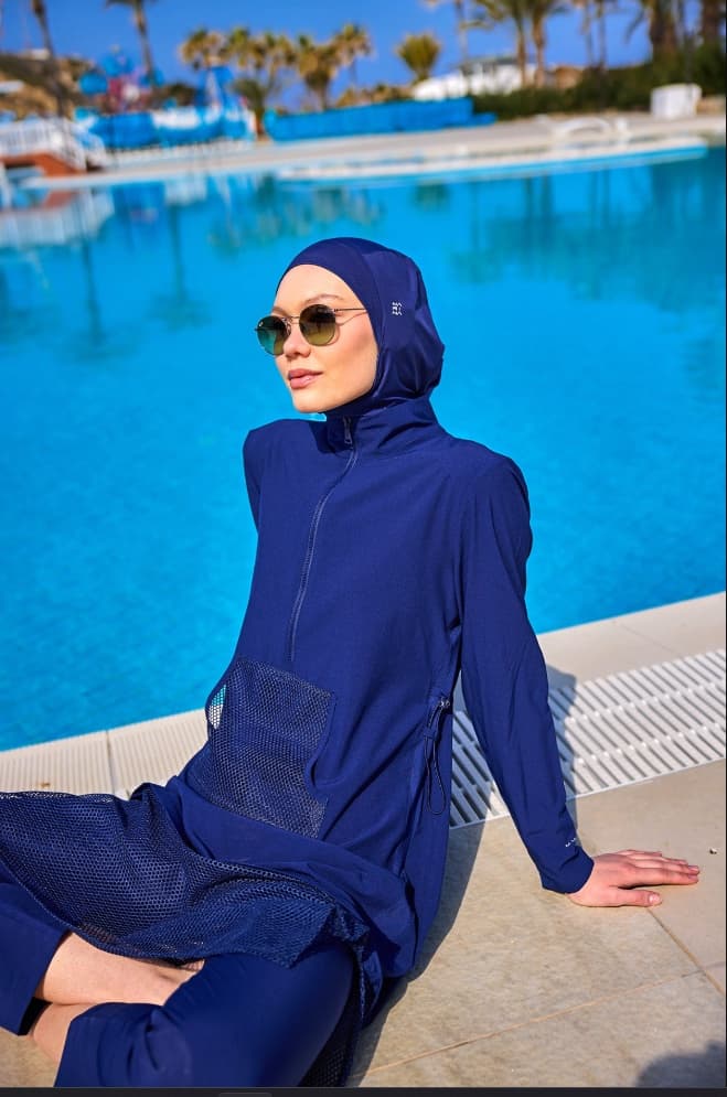 Tam Kapalı Tesettür Mayo M2508-2 Lacivert