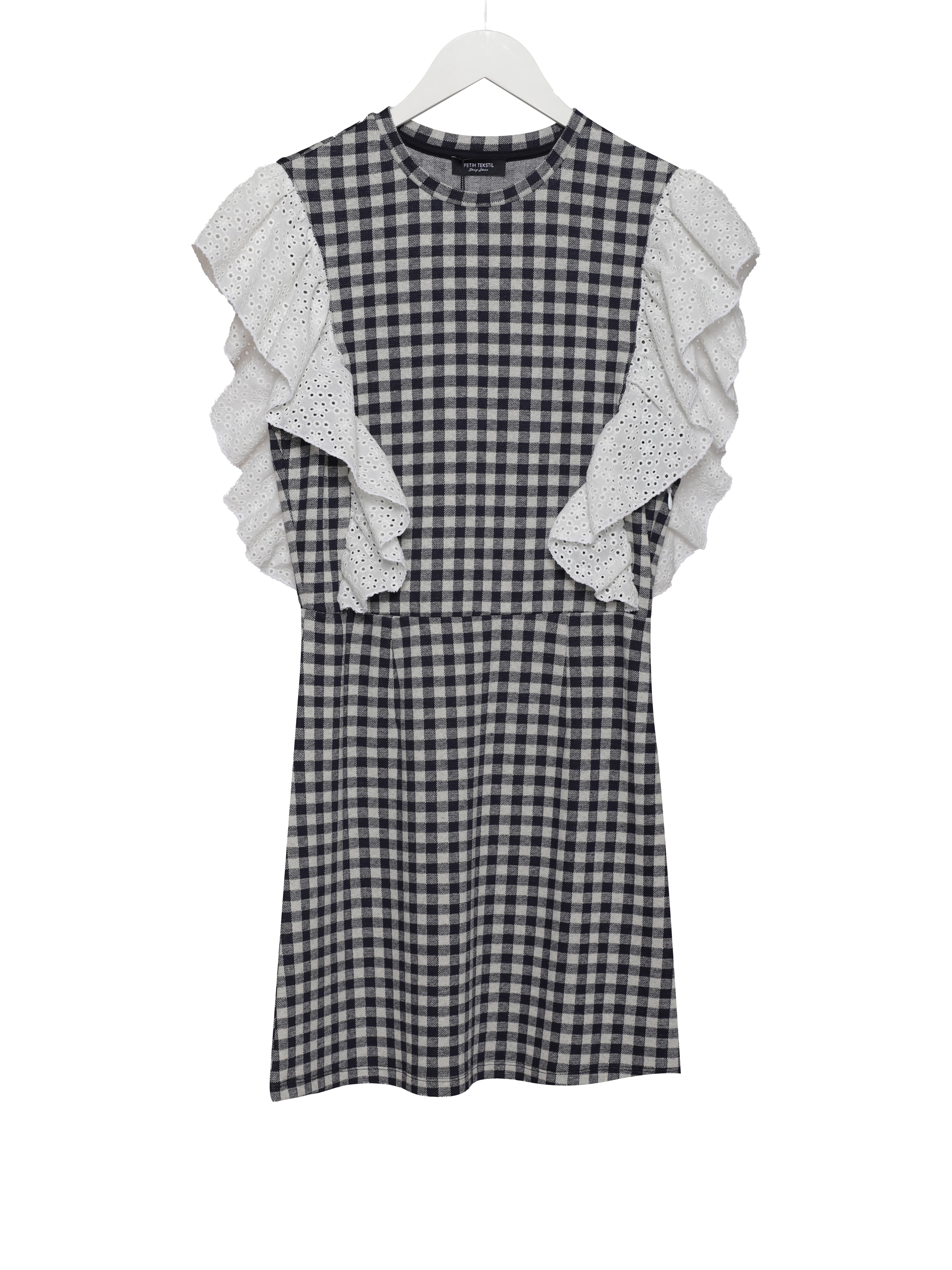 GINGHAM FRILL DRESS